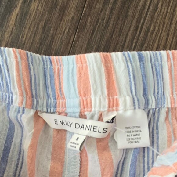 EMILY DANIELS 100% Cotton Striped Capri Length Pajama Pants NWT/SIZE S - Picture 4 of 7